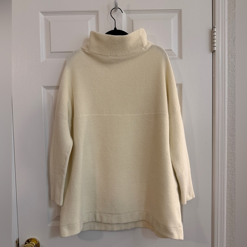 Free People ‘Ottoman Slouchy Tunic’ Mock Neck Sweater in Ivory/Cream - Women’s M - Picture 5 of 8